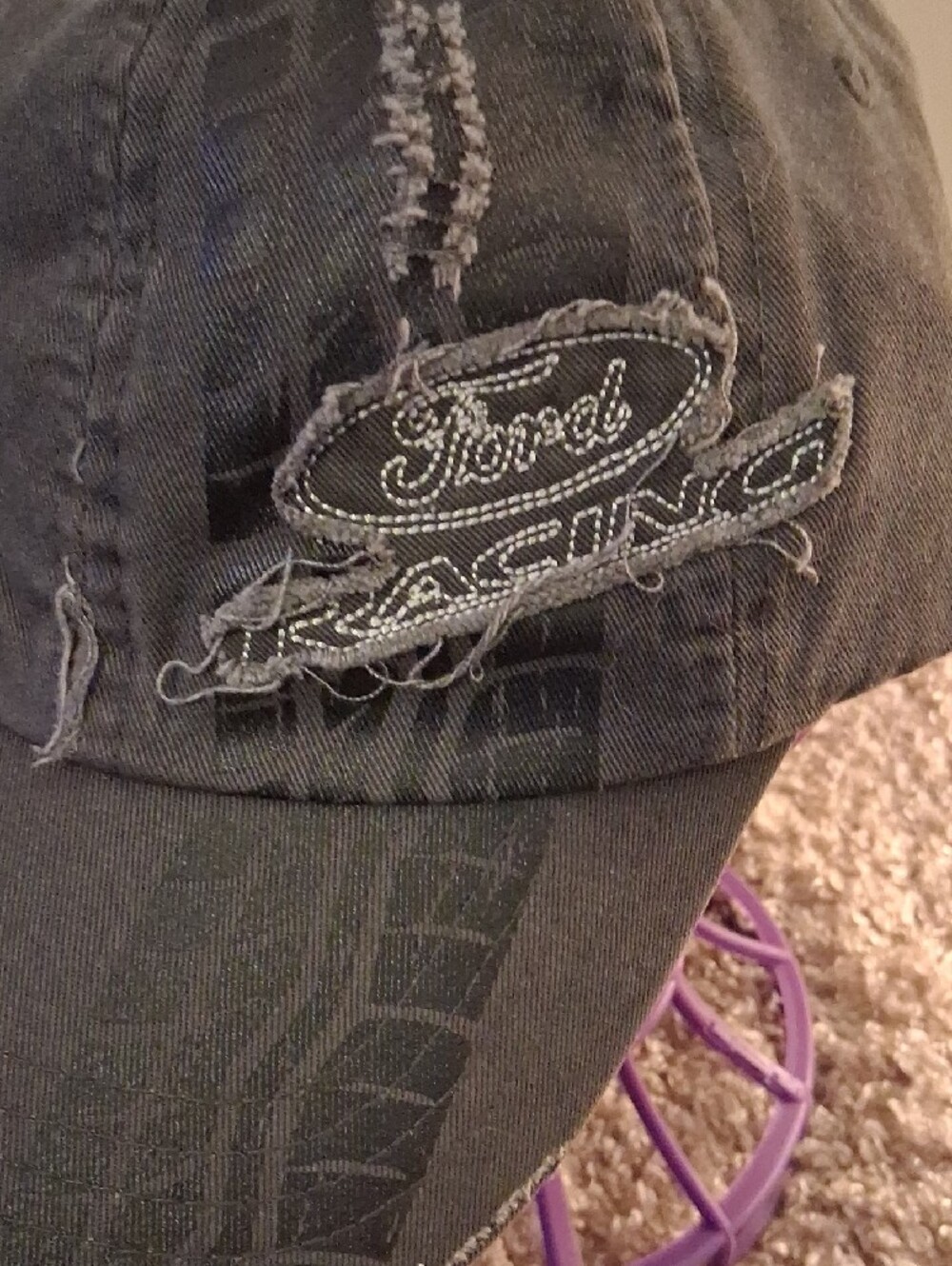 Ford Black Distressed Racing Cap - Picture 2 of 5